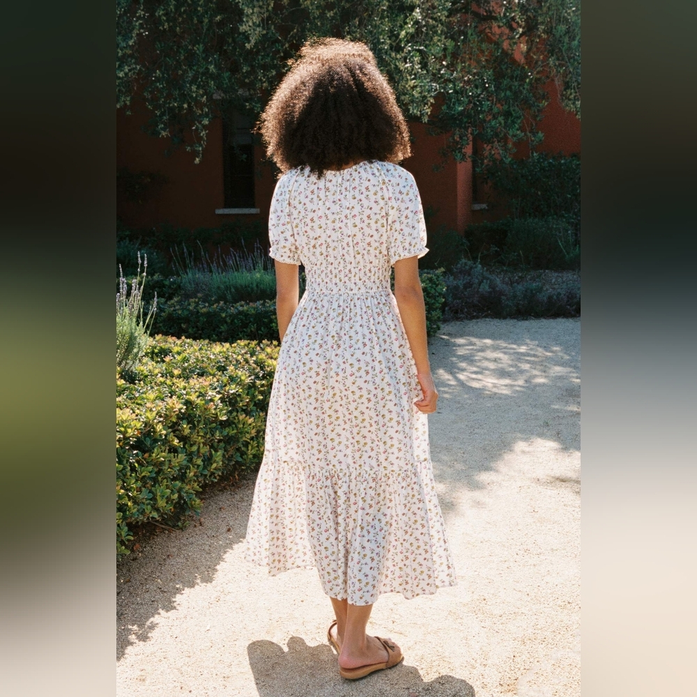 Christy Dawn the Brynne dress in cream garden, small - Picture 2 of 10